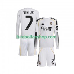 Camisola Principal Real Madrid Vinicius Junior 7 Época 2025/2026 Manga Comprida ,Criança