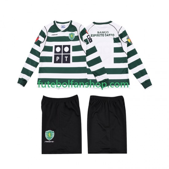 Camisola Principal Sporting CP Retro 2001 2003 Manga Comprida ,Criança